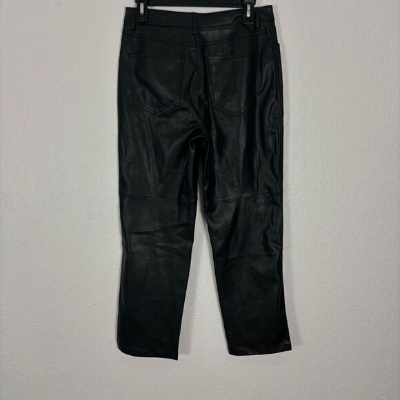 MNG Mango Black Faux Leather Pants - Picture 2 of 6